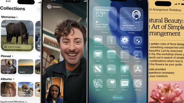 iOS 26 mit durchsichtigen Icons