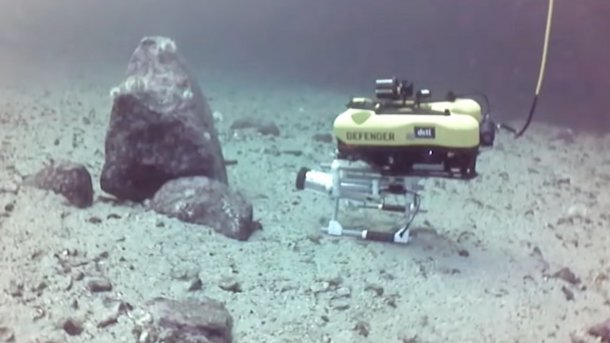 Der Unterwasserroboter des DSTL bei Tests.