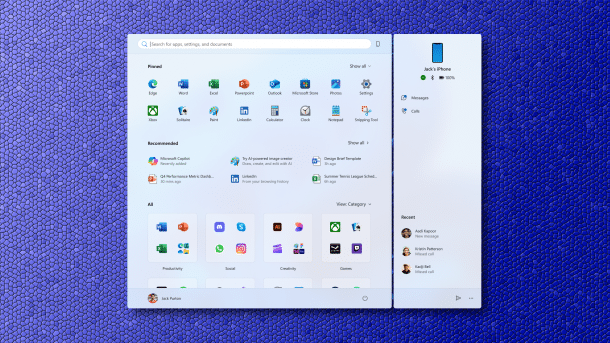 New start menu for Windows 11 (Insider version)