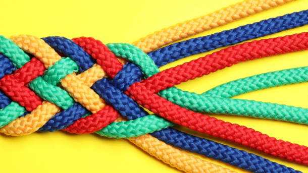 Braided colorful ribbon