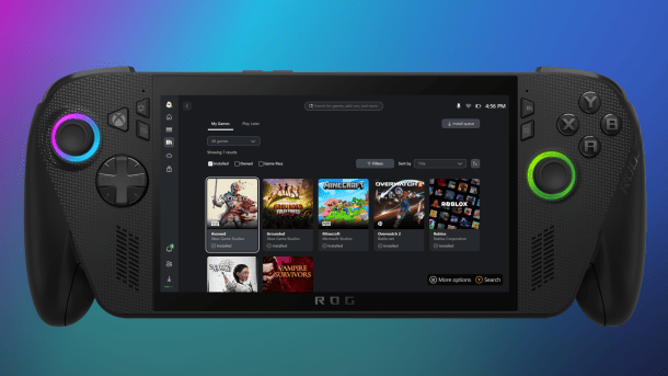 Xbox interface on Xbox Ally