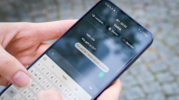 Person taps on cell phone during a call