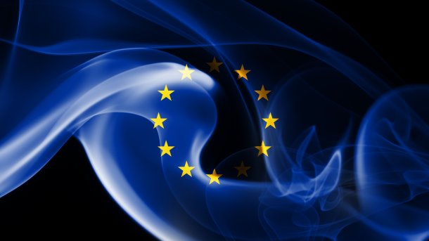 EU flag made of smoke