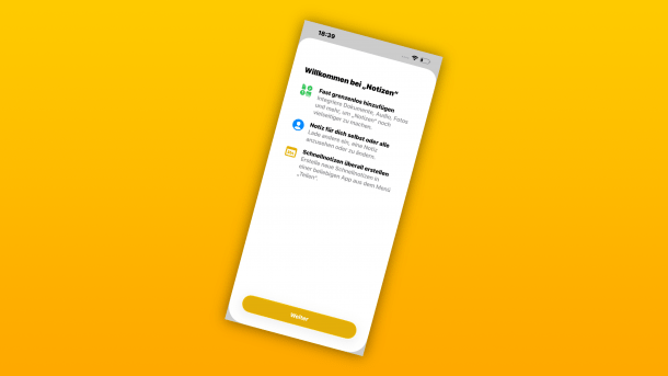 Screenshot of the Notes app under iOS 26