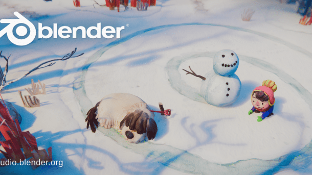 Schneemann-Bild in Blender