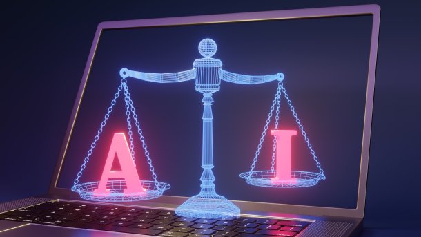 Blue,Neon,Glowing,Weight,Balance,Scale,Holding,Red,Alphabet,Ai