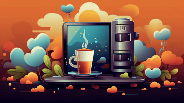 Stilisierter bunter Rechner