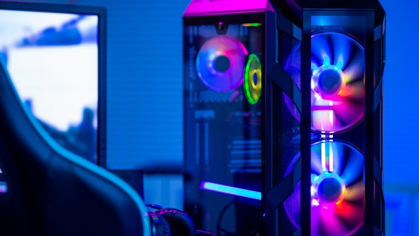 Colorful gaming PC with fans