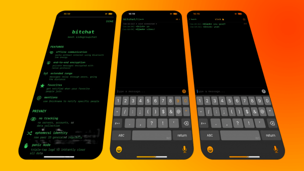The Bitchat app on the iPhone