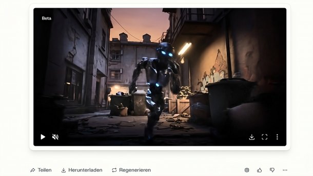 Screenshot zur Video-Generierung mit Perplexity im Browser. 