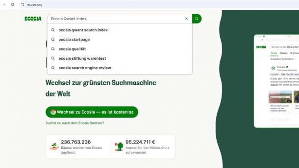 Ecosia makes itself independent of US providers with its own search index.