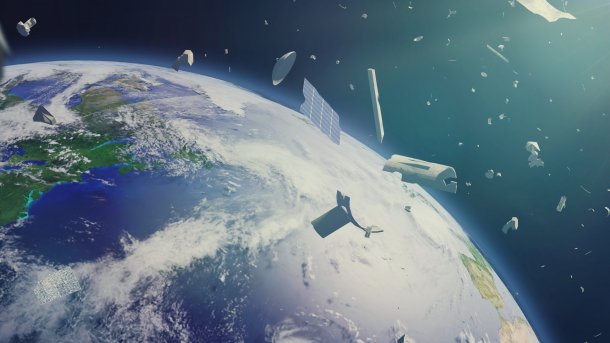 Space debris above the earth