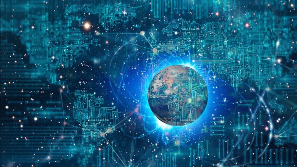 Weltkugel vor Weltkarte