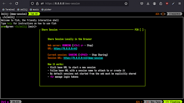 Terminal-Session im Web-Browser
