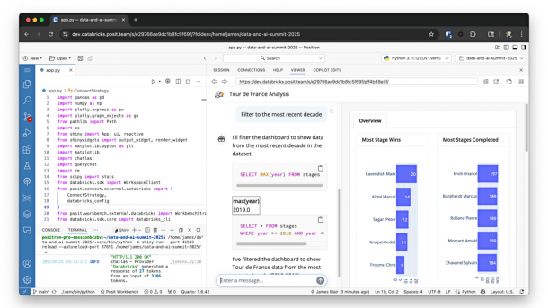 Dashboard Posit Positron IDE