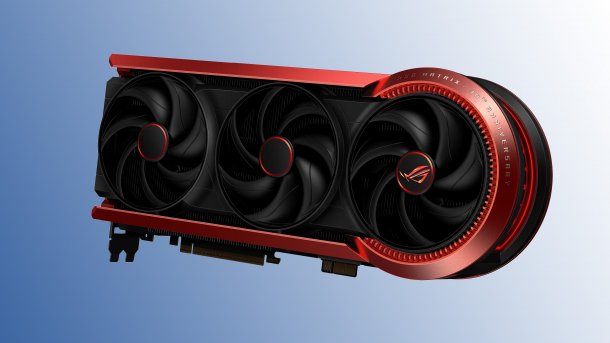 Asus graphics card against a blue background