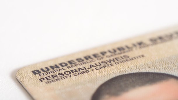 Corner of a German identity card