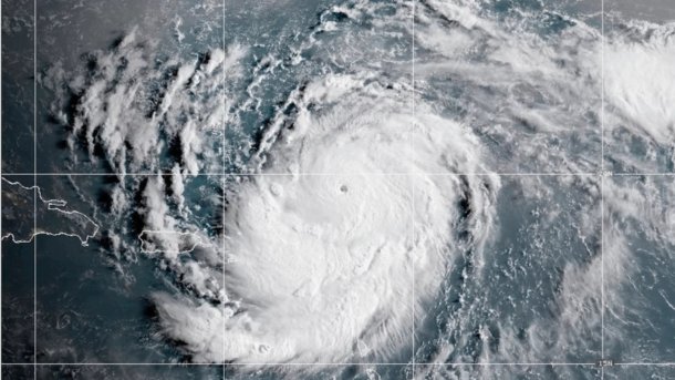 Hurricane Erin on a satellite image