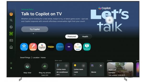 Samsung Smart TV user interface with Microsoft's Copilot