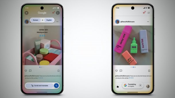 Screenshots der neuen circle to Search Funktion