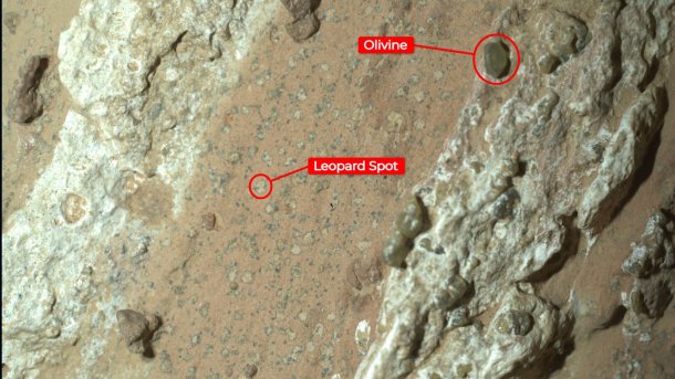 Red rock, two places are marked red