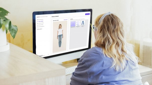 Arbeit an einem KI-Modefoto