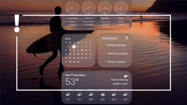 macOS 26 mit "Clear Look"-Widgets