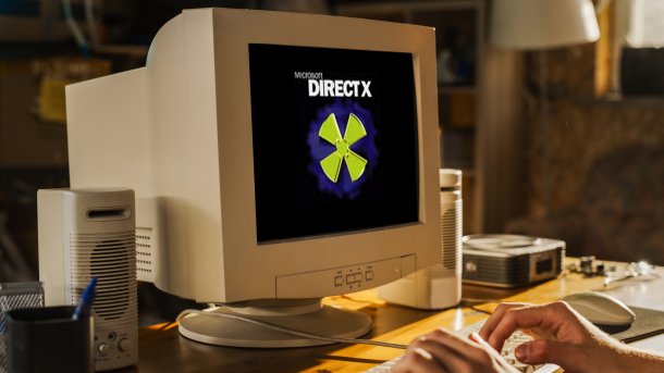 Old computer monitor on a desk