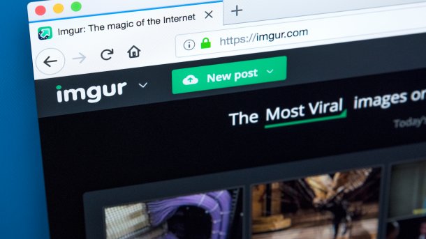 Screenshot der Startseite von Imgur 