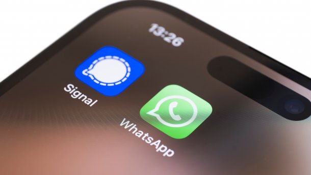 App-Symbole von Signal und WhatsApp