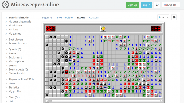 Screenshot aus Minesweeper
