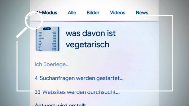AI Mode translates Korean menu.