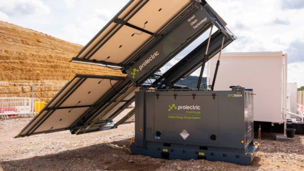 Solar battery storage system ProCharge on a construction site