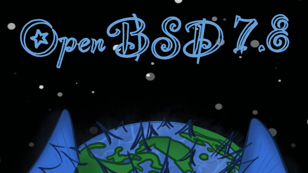 Künstlerische Darstellung des OpenBSD-Schriftzugs
