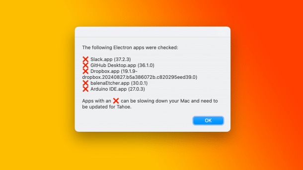 Electron Detector für macOS 26