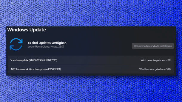 Windows update preview was found