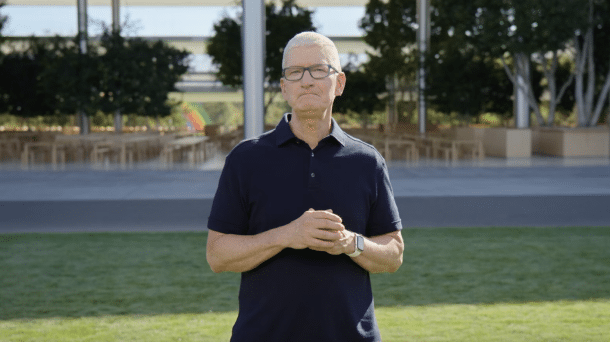 Tim Cook at a product launch in September 2022