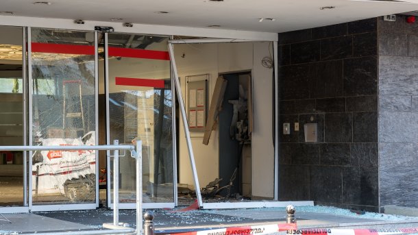 Severely damaged Sparkasse branch