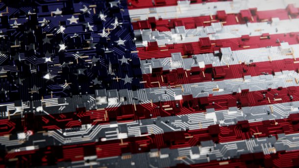 US flag made of a type of semiconductor