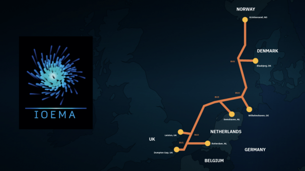 Planned route of the IOEMA subsea cable
