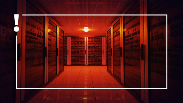 Blackout,Concept.,Emergency,Failure,Red,Light,In,Data,Center,With