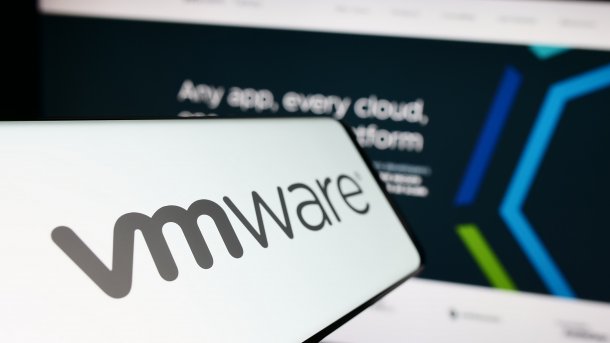 Smartphone with VMware logo