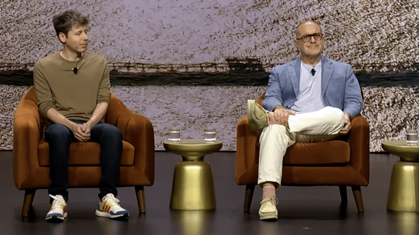 Ive and Altman on stage