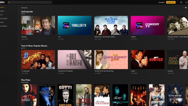 Screenshot der Plex-Oberfläche