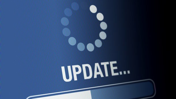 Ein symbolsicher Updatebalken füllt sich.