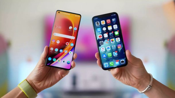 Android and iPhone side by side