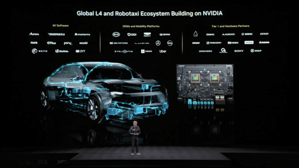 NVIDIA CEO Jensen Huang präsentiert auf der CES