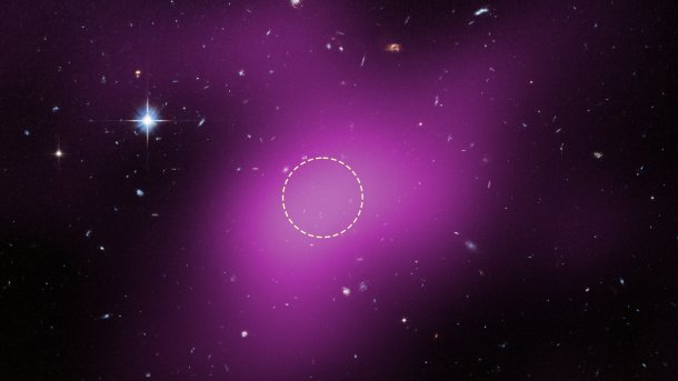 A pink cloud against a starry sky