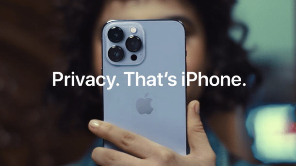 Excerpt from Apple advertisement on data protection