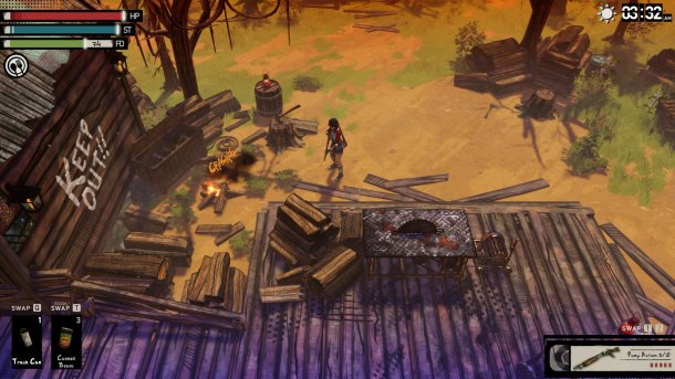 Atmospheric overview scene from I Hate This Place – an isometric horror action game with a dark comic style.